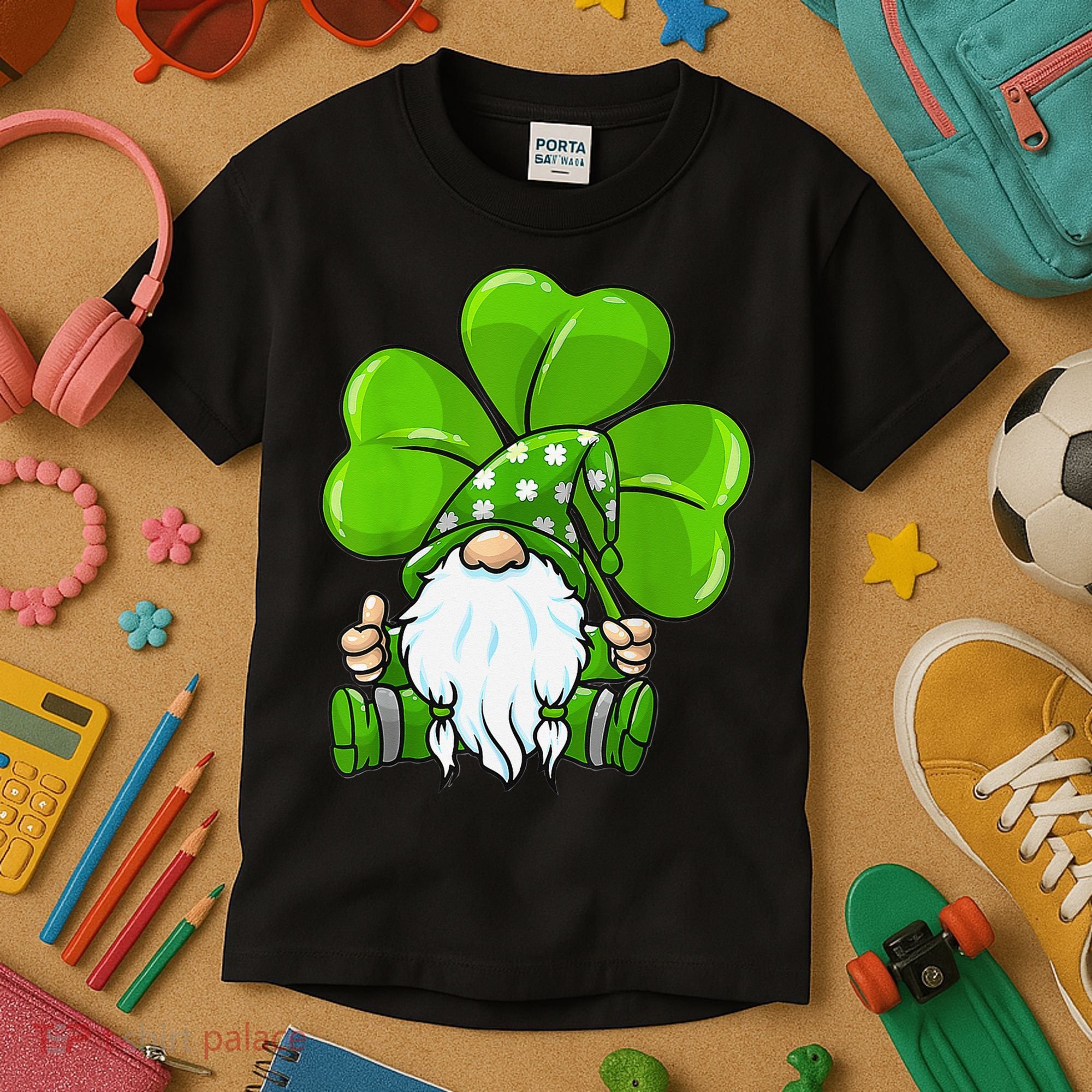 LOVE Gnomes Irish Shamrock St Patrick's Day Kids T-Shirt