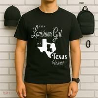  Louisiana Girl In A Texas World T-Shirt thumb 6