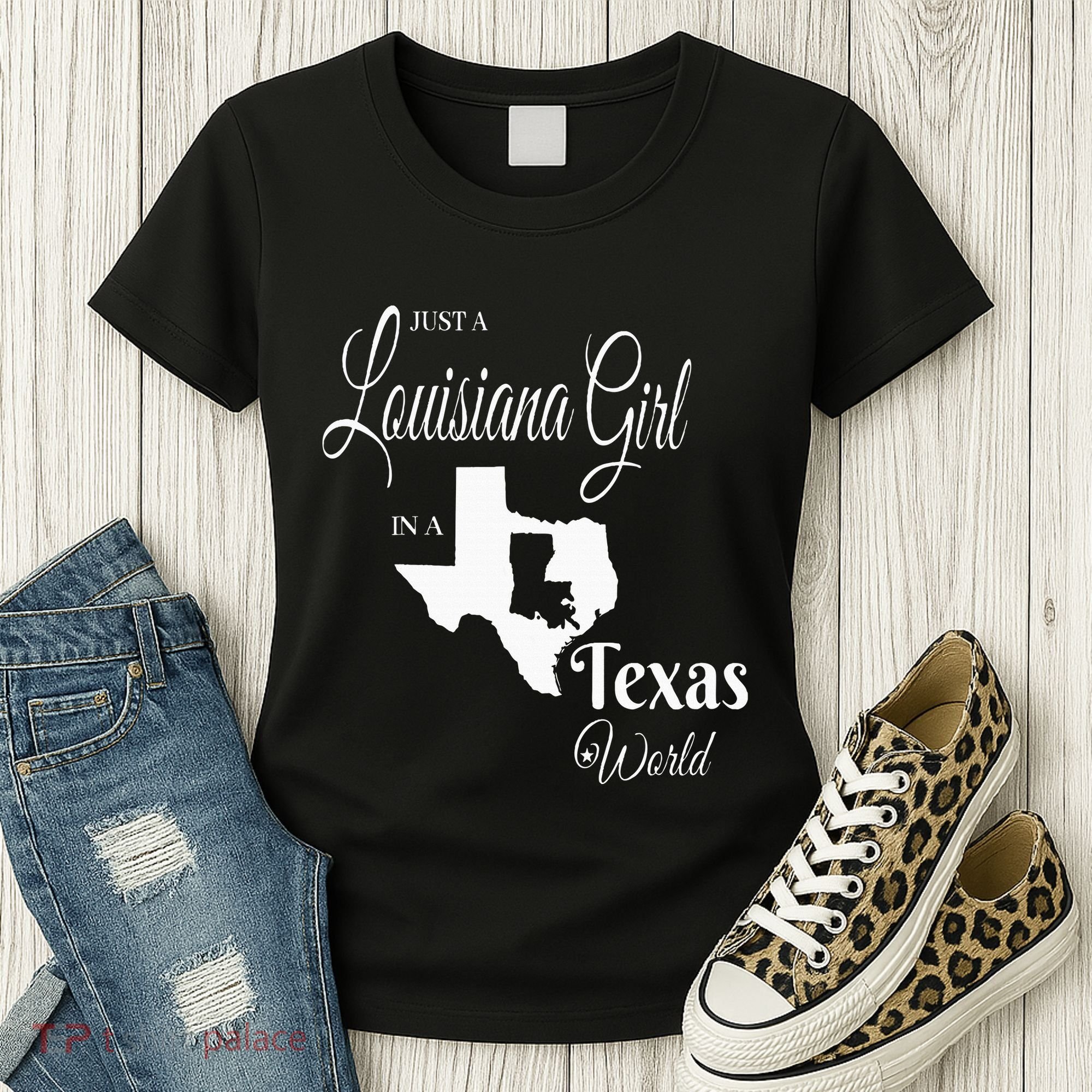  Louisiana Girl In A Texas World Women's T-Shirt