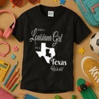  Louisiana Girl In A Texas World Kids T-Shirt thumb 3
