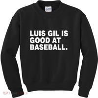 Luis Gil Is Good At Baseball Kids Sweatshirt thumb 0