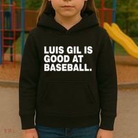 Luis Gil Is Good At Baseball Kids Hoodie thumb 3