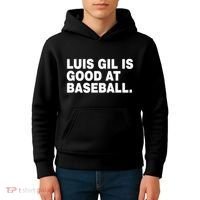 Luis Gil Is Good At Baseball Kids Hoodie thumb 4