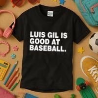 Luis Gil Is Good At Baseball Kids T-Shirt thumb 3