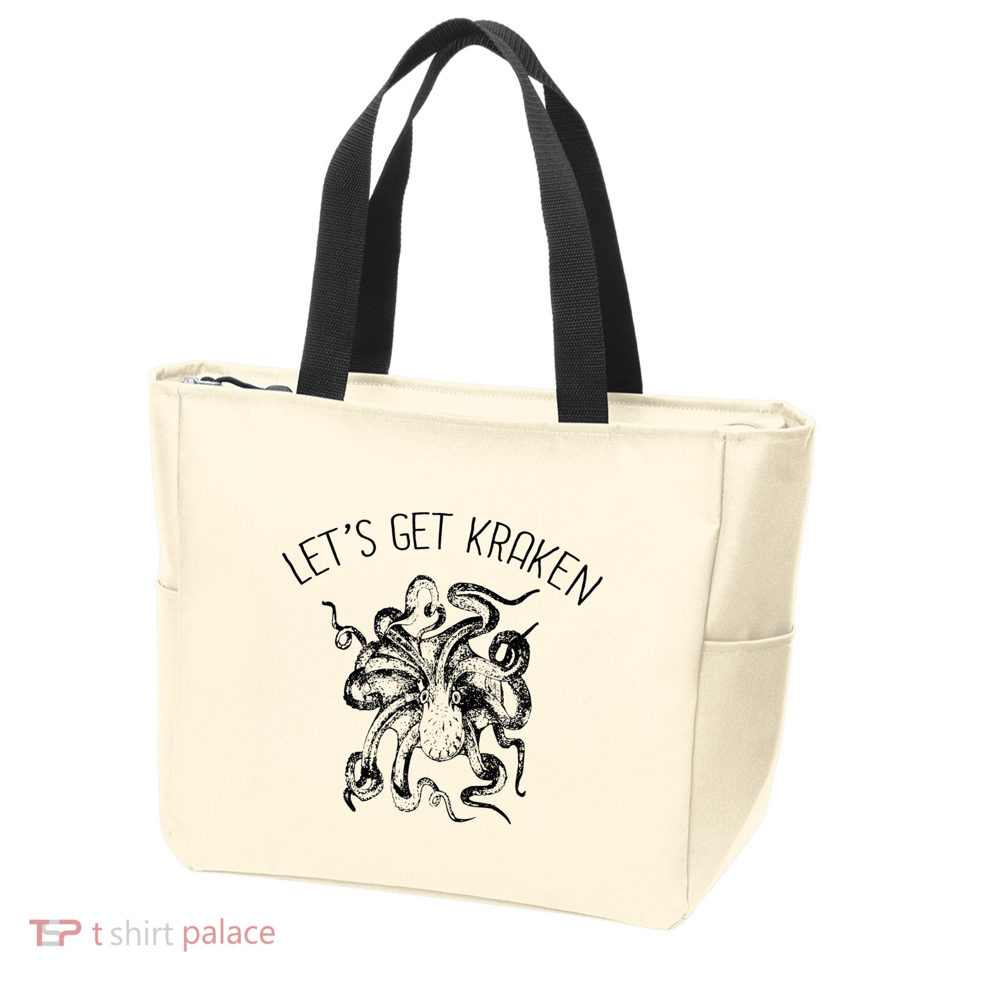 LetS Get Kraken Giant Squid Octopus Funny Pun Tote Bag