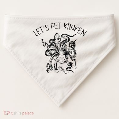 LetS Get Kraken Giant Squid Octopus Funny Pun USA-Made Doggie Bandana