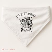 LetS Get Kraken Giant Squid Octopus Funny Pun USA-Made Doggie Bandana thumb 0