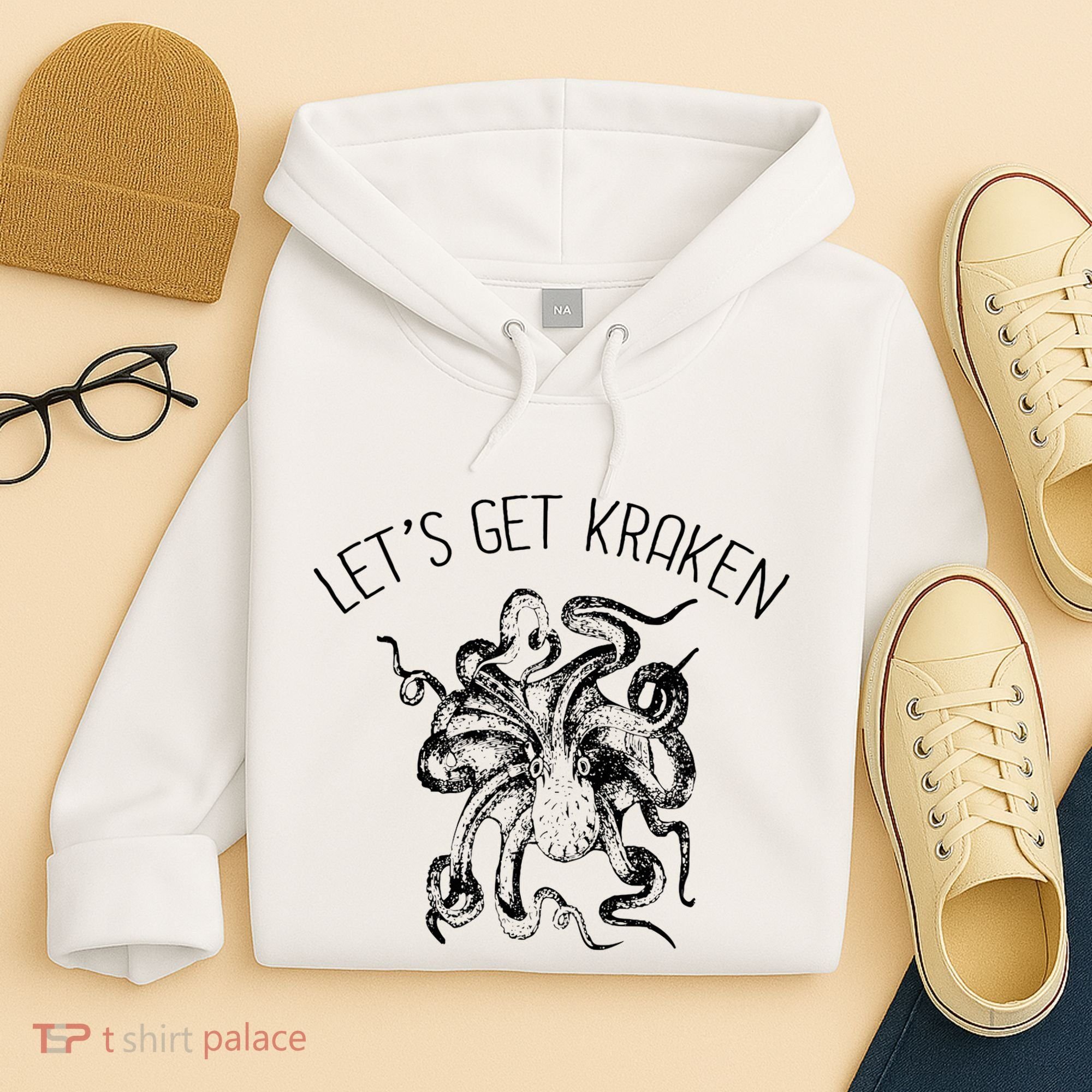 LetS Get Kraken Giant Squid Octopus Funny Pun Hoodie