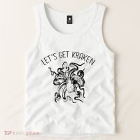 LetS Get Kraken Giant Squid Octopus Funny Pun Tank Top thumb 2