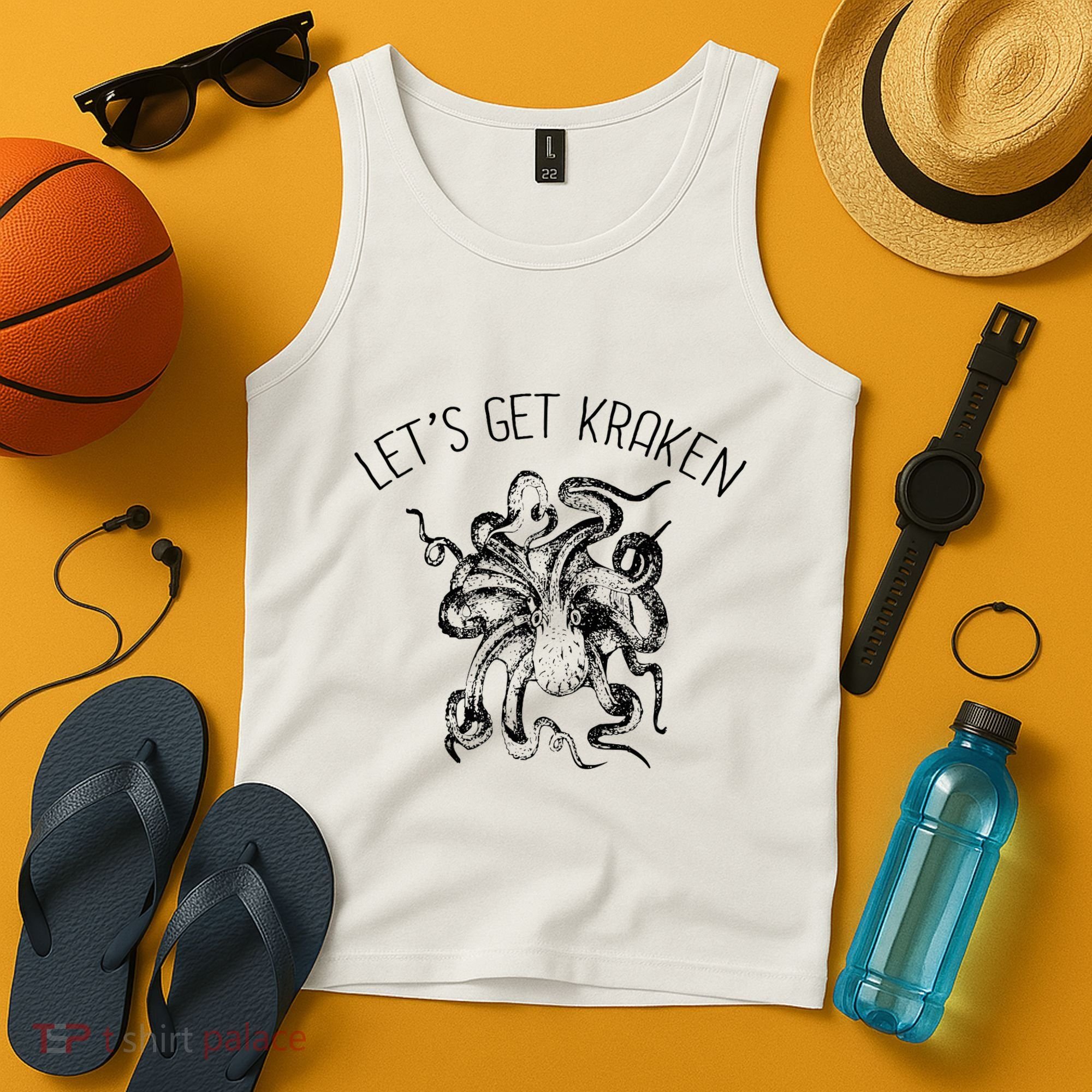 LetS Get Kraken Giant Squid Octopus Funny Pun Tank Top