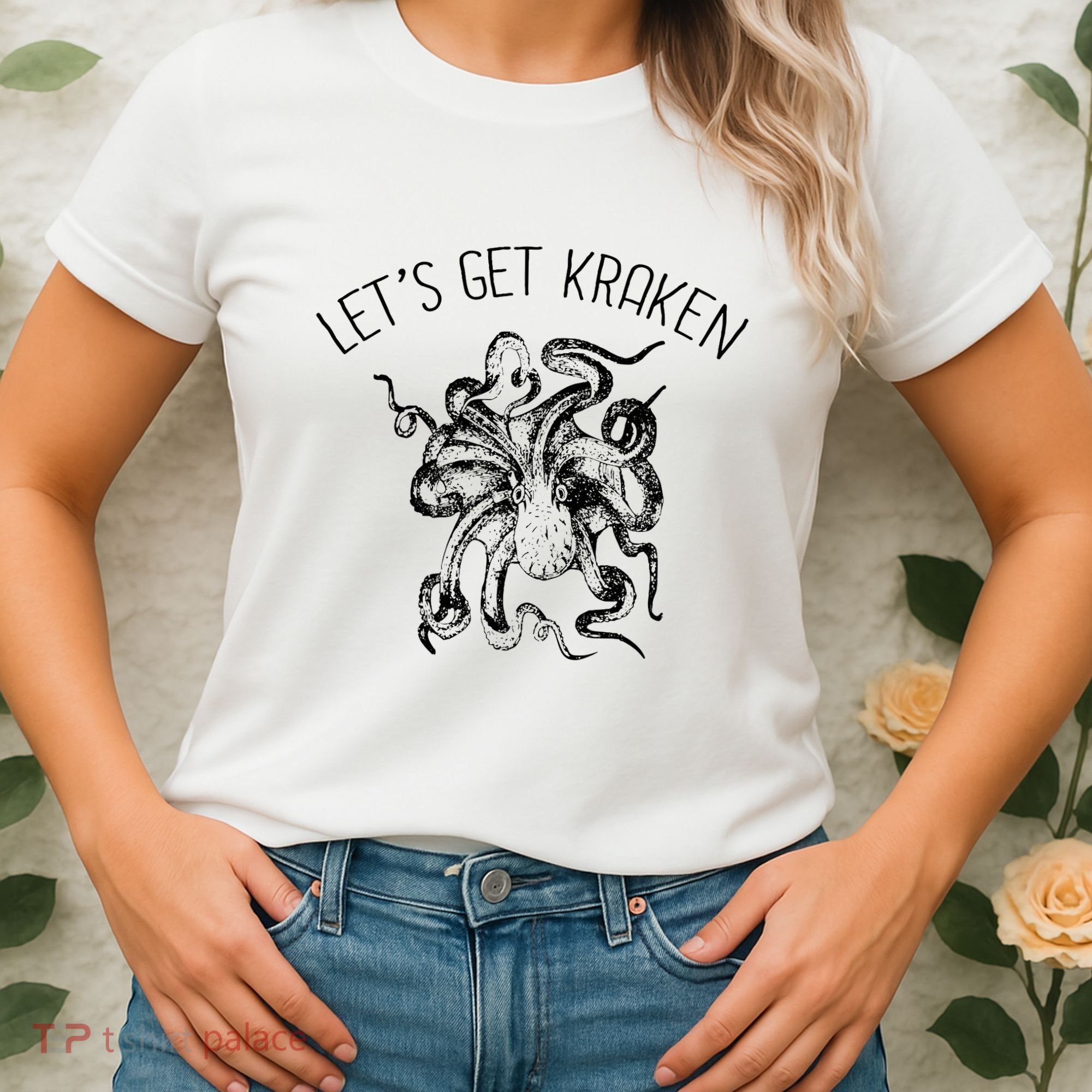 LetS Get Kraken Giant Squid Octopus Funny Pun Women's T-Shirt