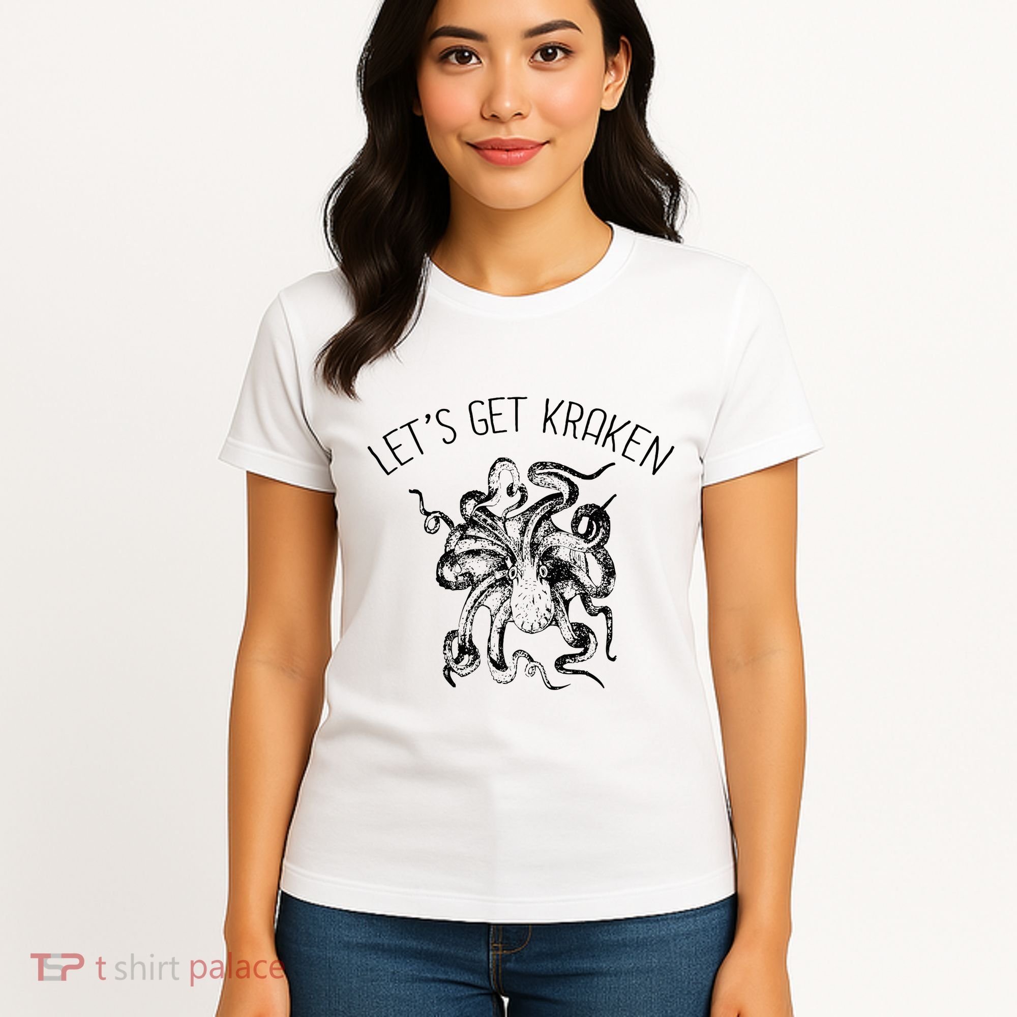 LetS Get Kraken Giant Squid Octopus Funny Pun Women's T-Shirt