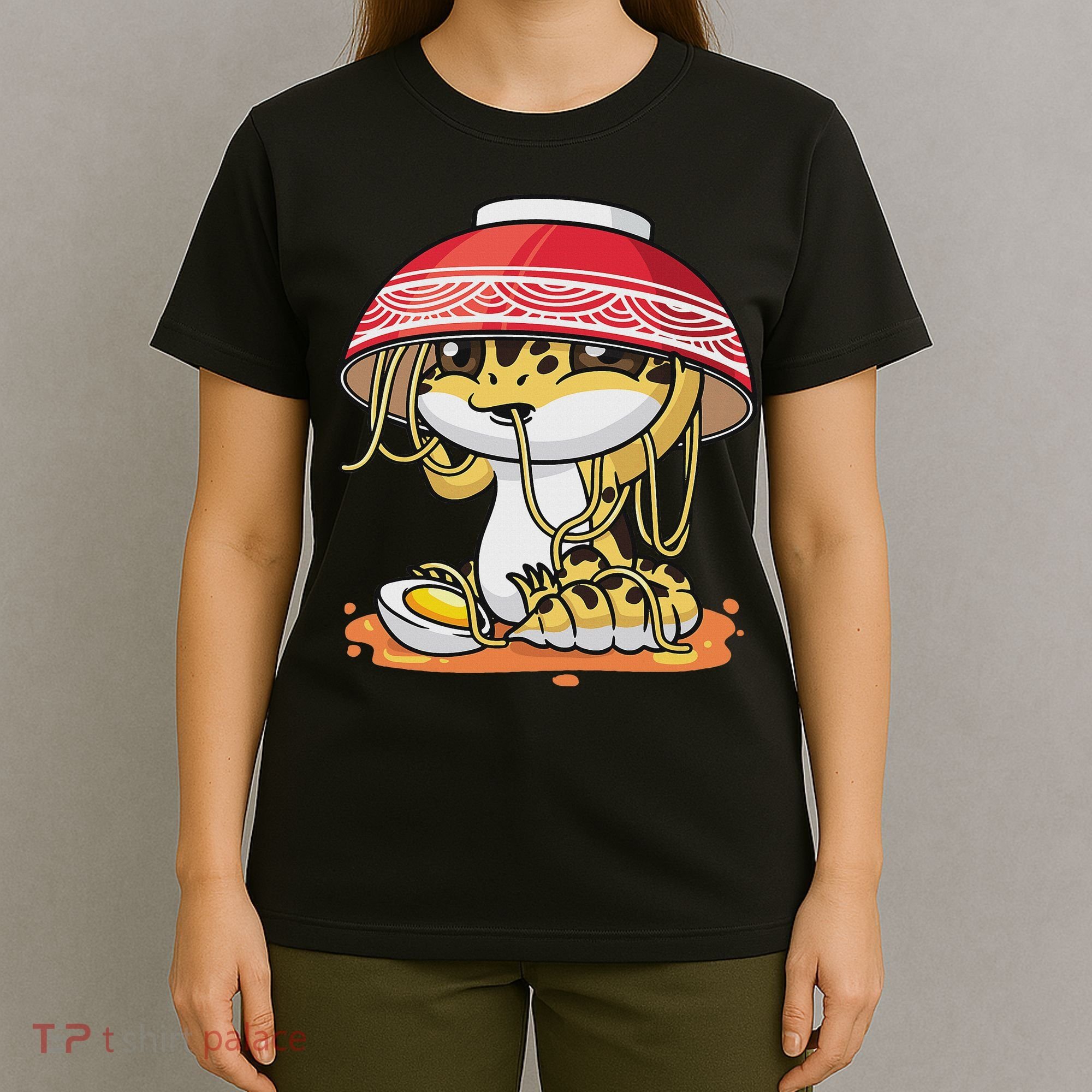 Leopard Gecko Kawaii Lizard Japanese Reptile Ramen T-Shirt