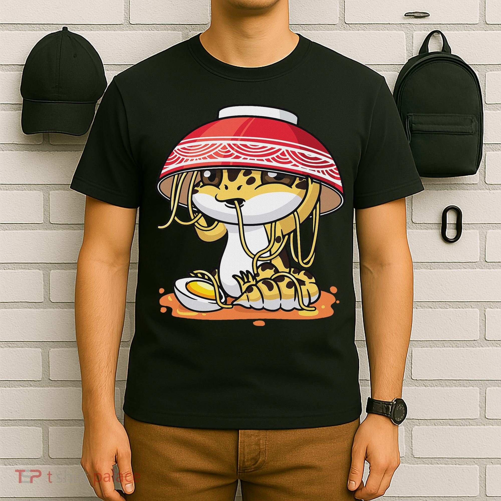 Leopard Gecko Kawaii Lizard Japanese Reptile Ramen T-Shirt