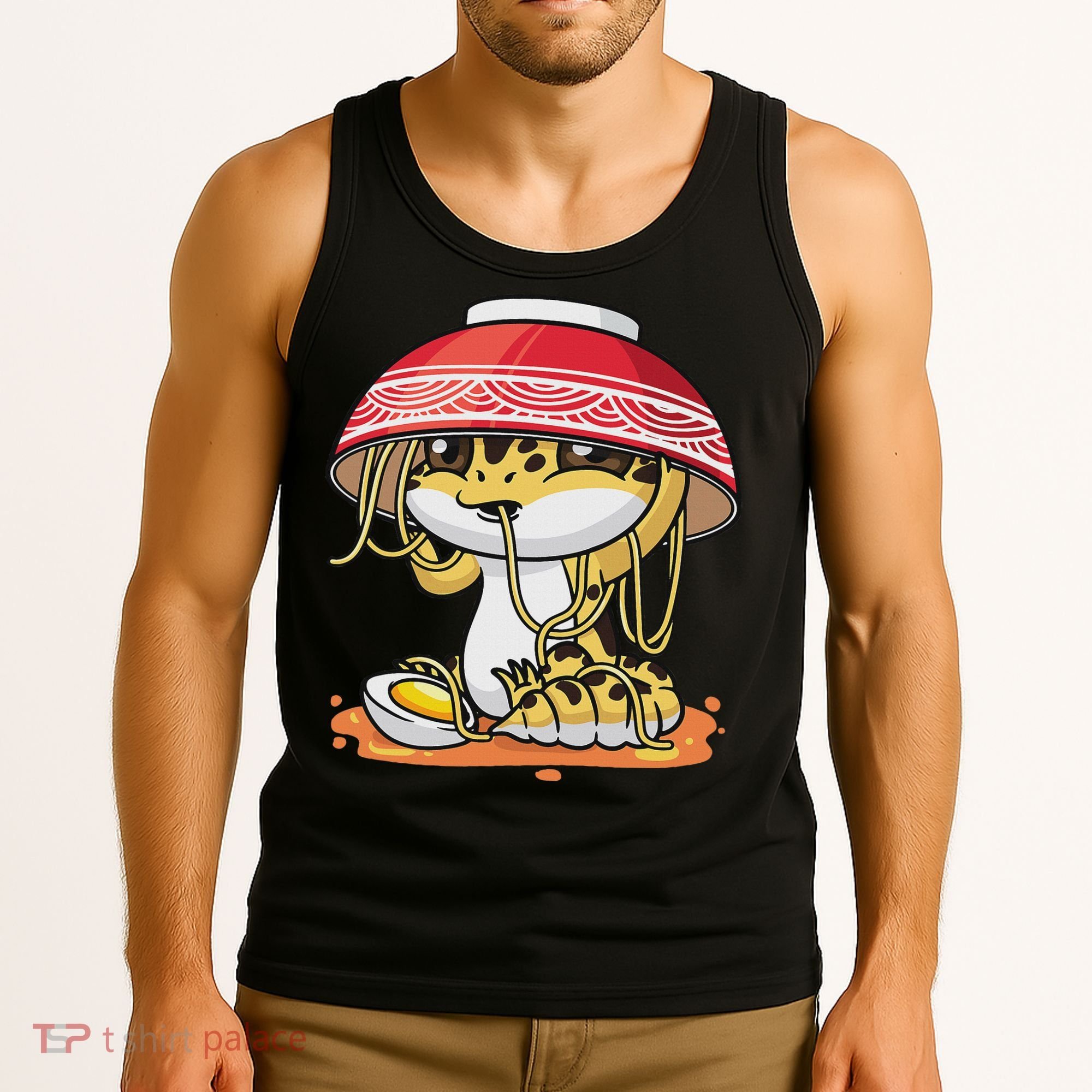Leopard Gecko Kawaii Lizard Japanese Reptile Ramen Tank Top