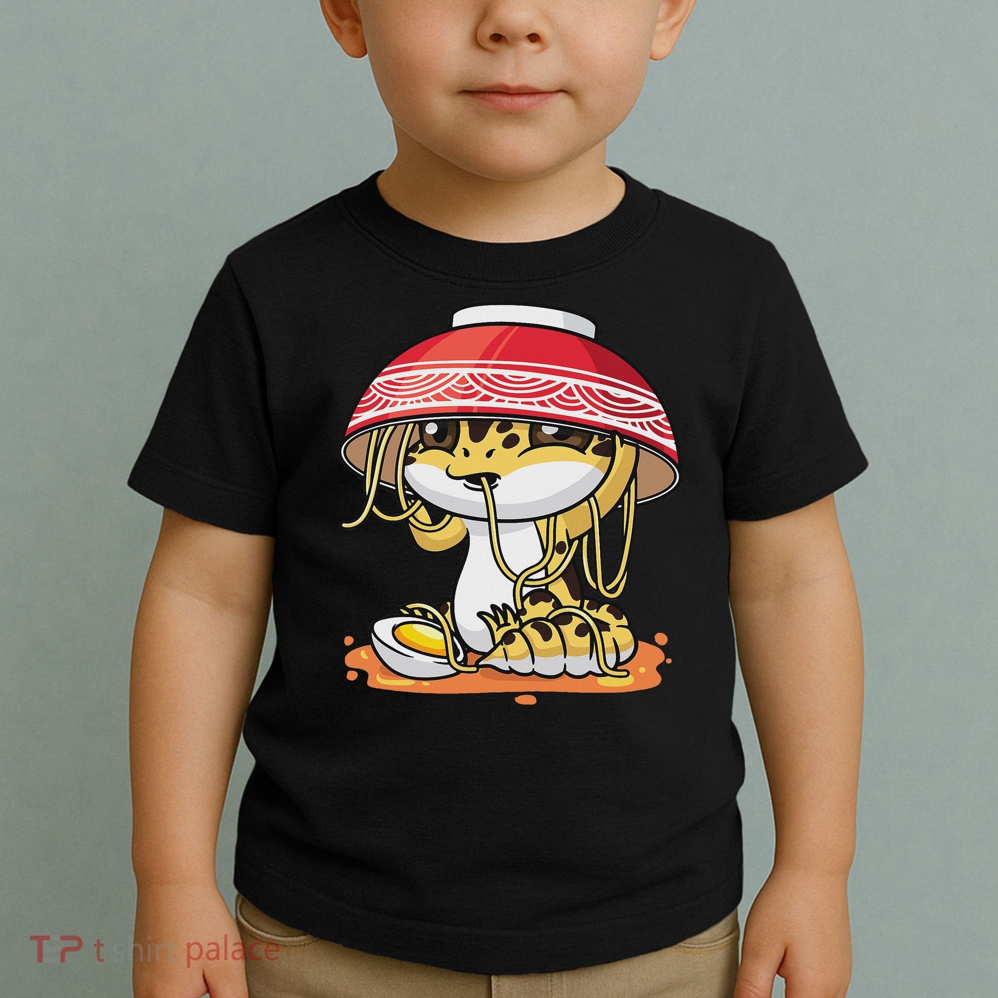 Leopard Gecko Kawaii Lizard Japanese Reptile Ramen Toddler T-Shirt