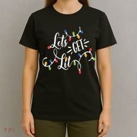 Let's Get Lit Funny Christmas Lights Xmas Maching Pijama TShirt T-Shirt thumb 4