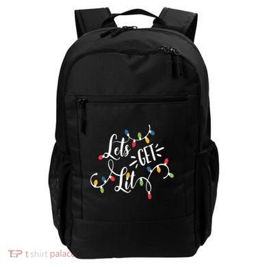 Let's Get Lit Funny Christmas Lights Xmas Maching Pijama TShirt Backpack