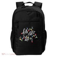 Let's Get Lit Funny Christmas Lights Xmas Maching Pijama TShirt Backpack thumb 0