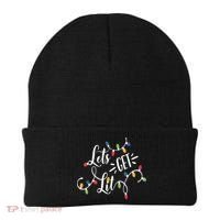 Let's Get Lit Funny Christmas Lights Xmas Maching Pijama TShirt Beanie thumb 0