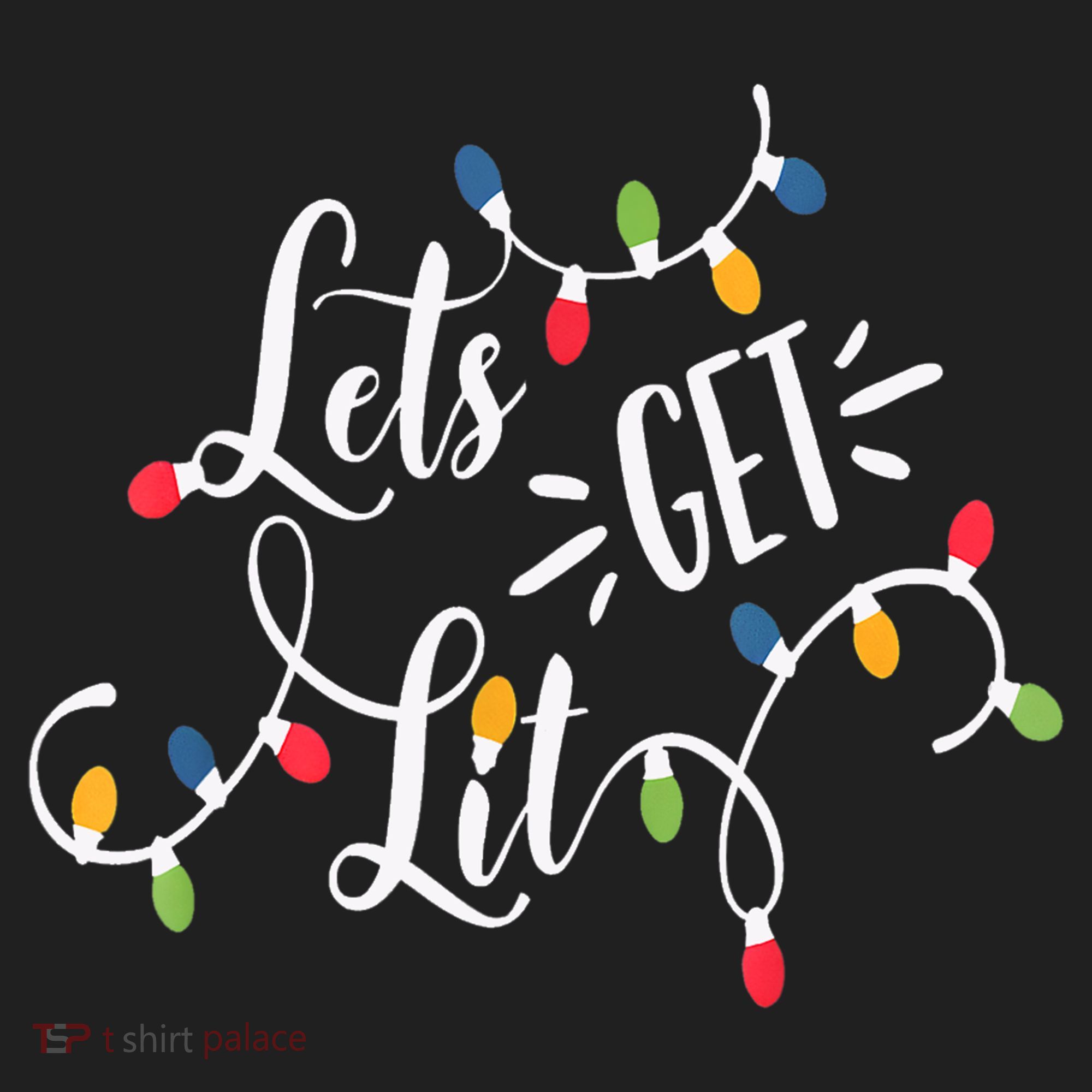 Let's Get Lit Funny Christmas Lights Xmas Maching Pijama TShirt Beanie