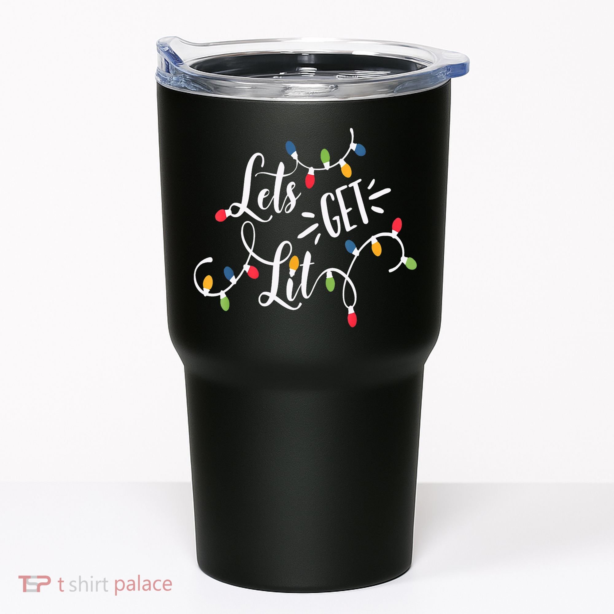 Let's Get Lit Funny Christmas Lights Xmas Maching Pijama TShirt Tumbler