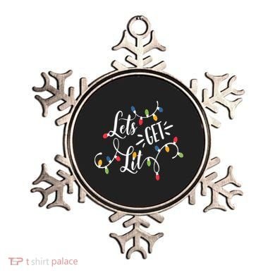 Let's Get Lit Funny Christmas Lights Xmas Maching Pijama TShirt Ornament
