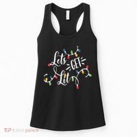 Let's Get Lit Funny Christmas Lights Xmas Maching Pijama TShirt Women's Tank Top thumb 0