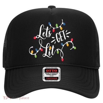 Let's Get Lit Funny Christmas Lights Xmas Maching Pijama TShirt Hat