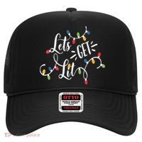 Let's Get Lit Funny Christmas Lights Xmas Maching Pijama TShirt Hat thumb 0