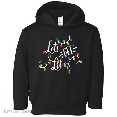 Let's Get Lit Funny Christmas Lights Xmas Maching Pijama TShirt Toddler Hoodie