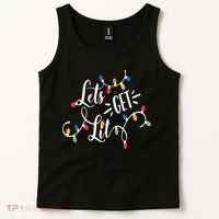 Let's Get Lit Funny Christmas Lights Xmas Maching Pijama TShirt Tank Top thumb 2