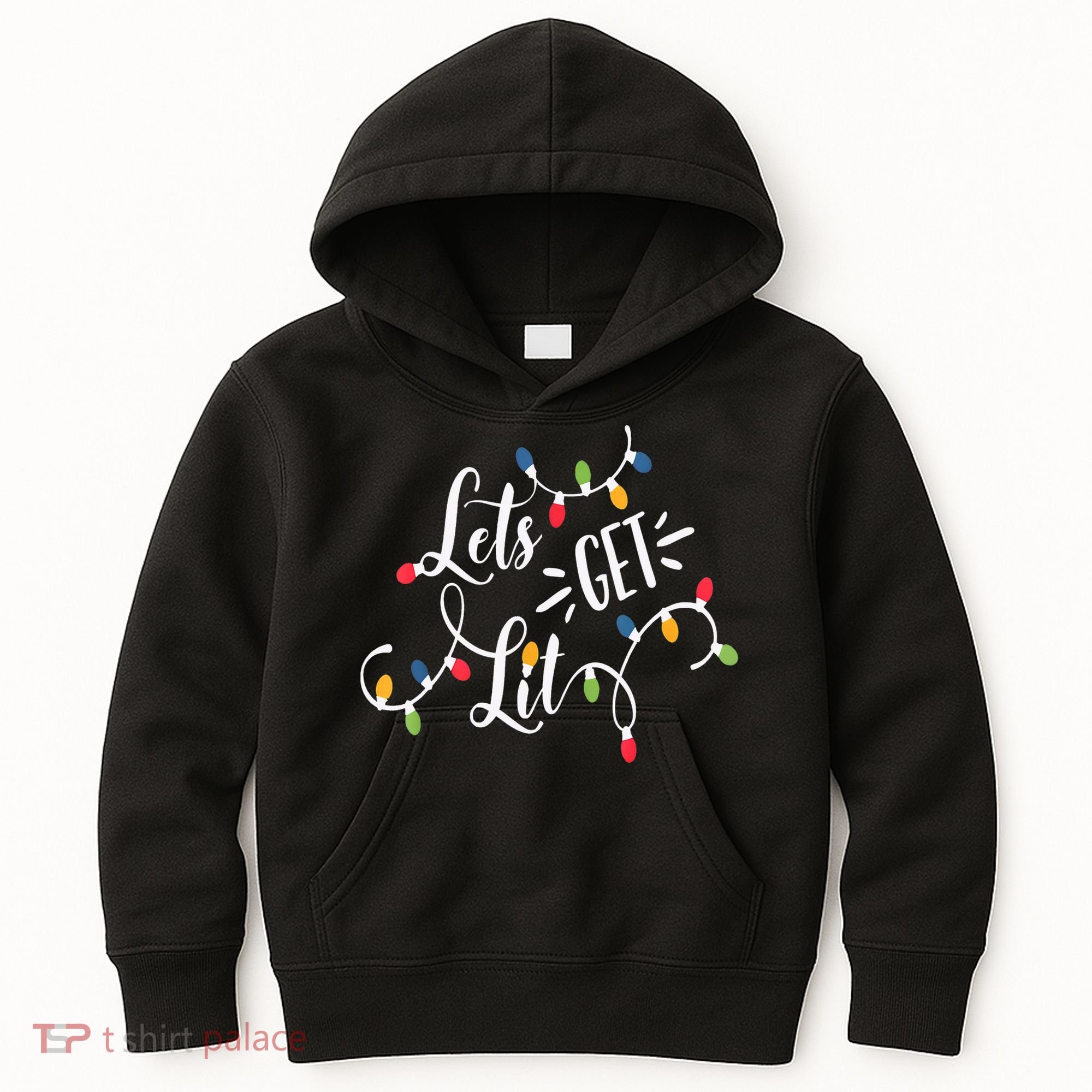 Let's Get Lit Funny Christmas Lights Xmas Maching Pijama TShirt Kids Hoodie
