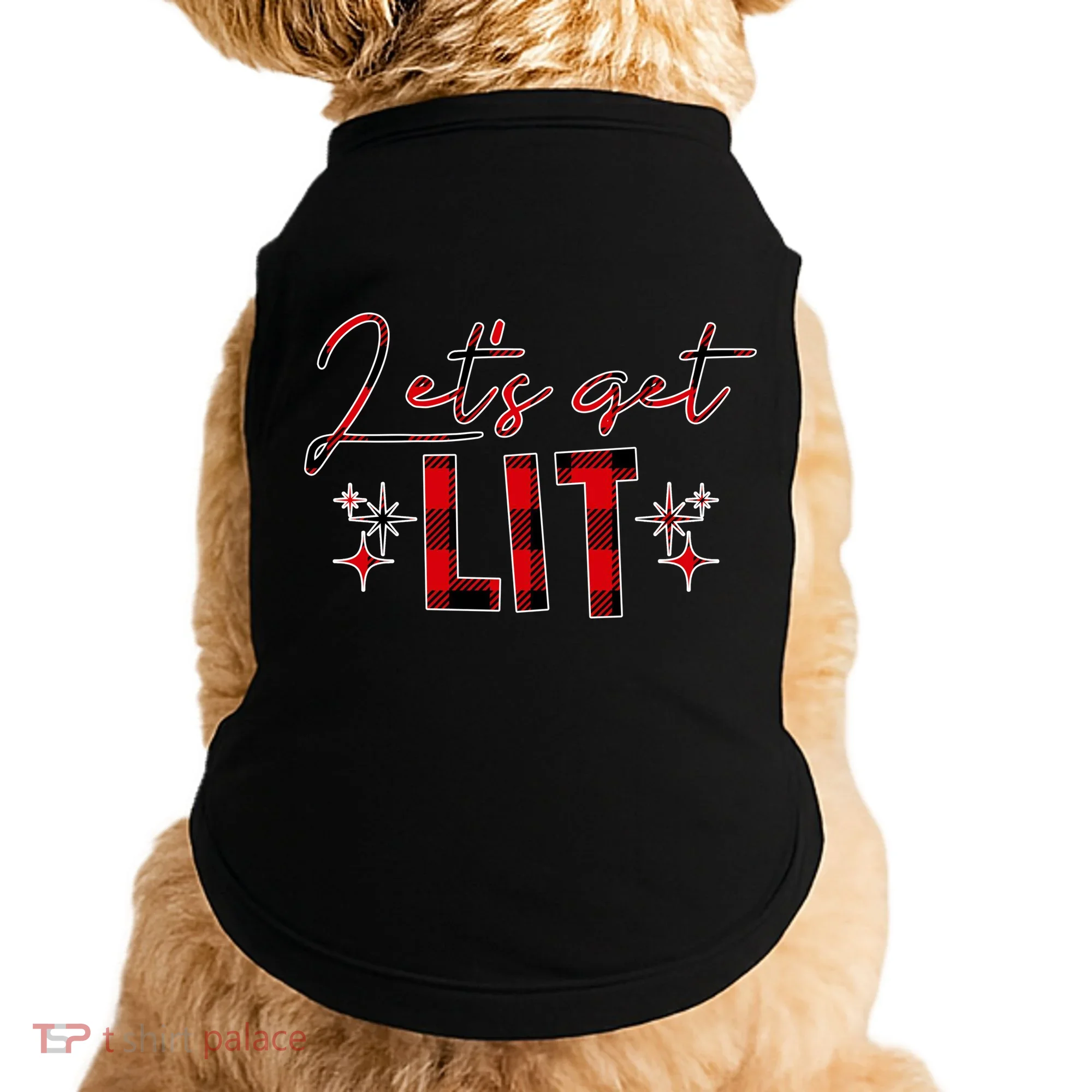 Lets Get Lit Christmas Holiday Party Doggie Tank