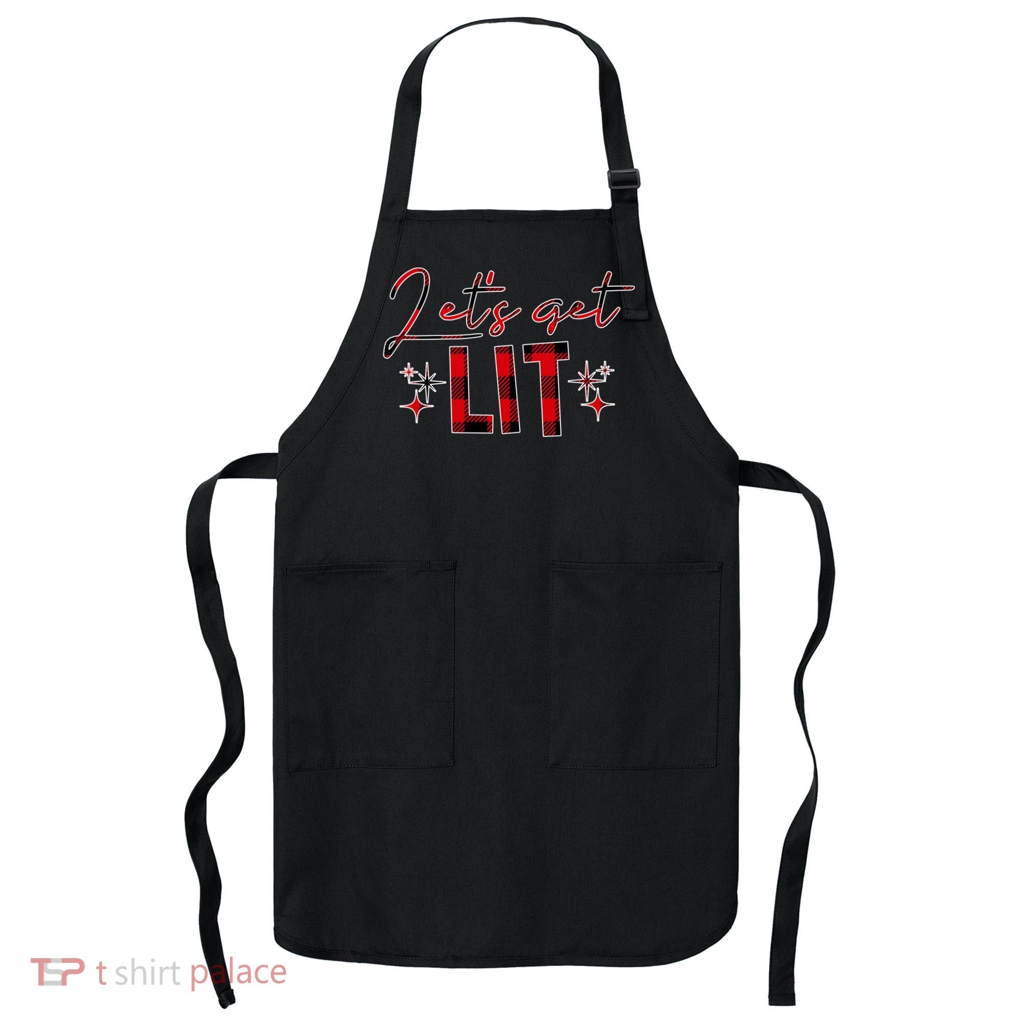 Lets Get Lit Christmas Holiday Party Apron