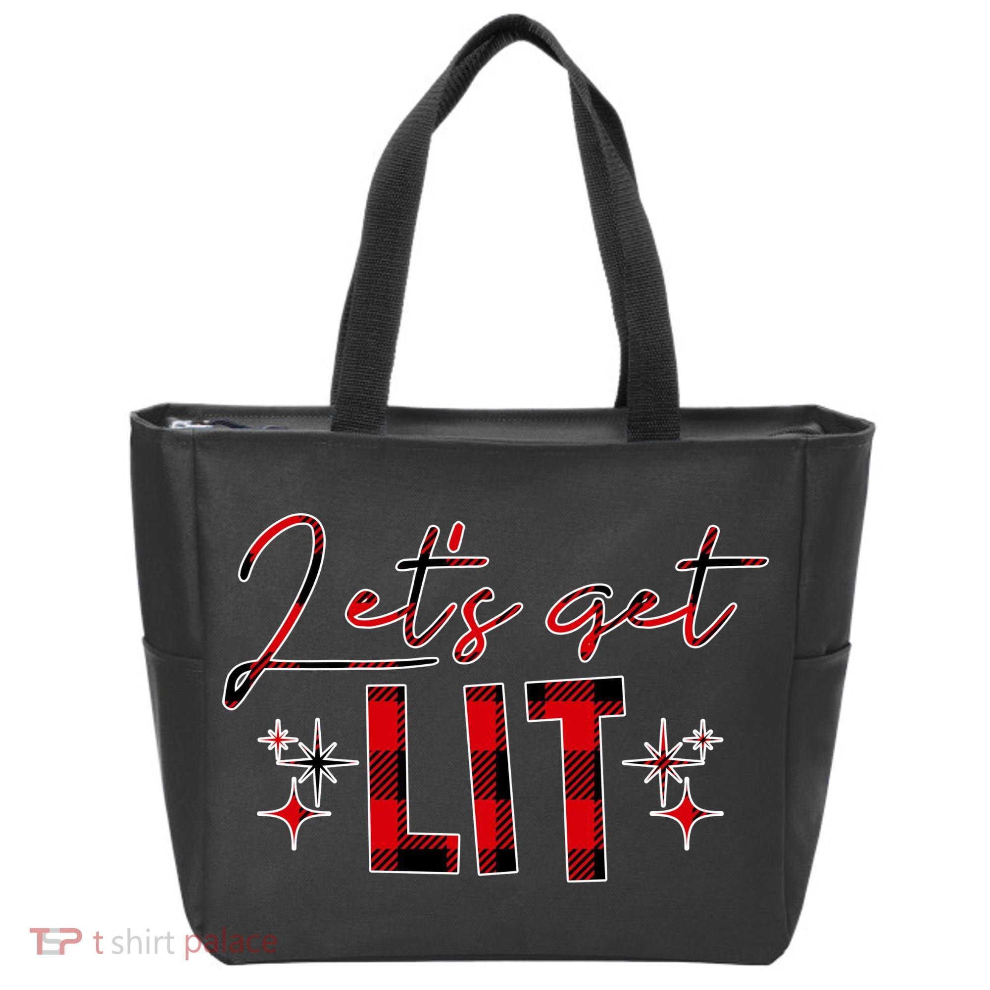 Lets Get Lit Christmas Holiday Party Tote Bag