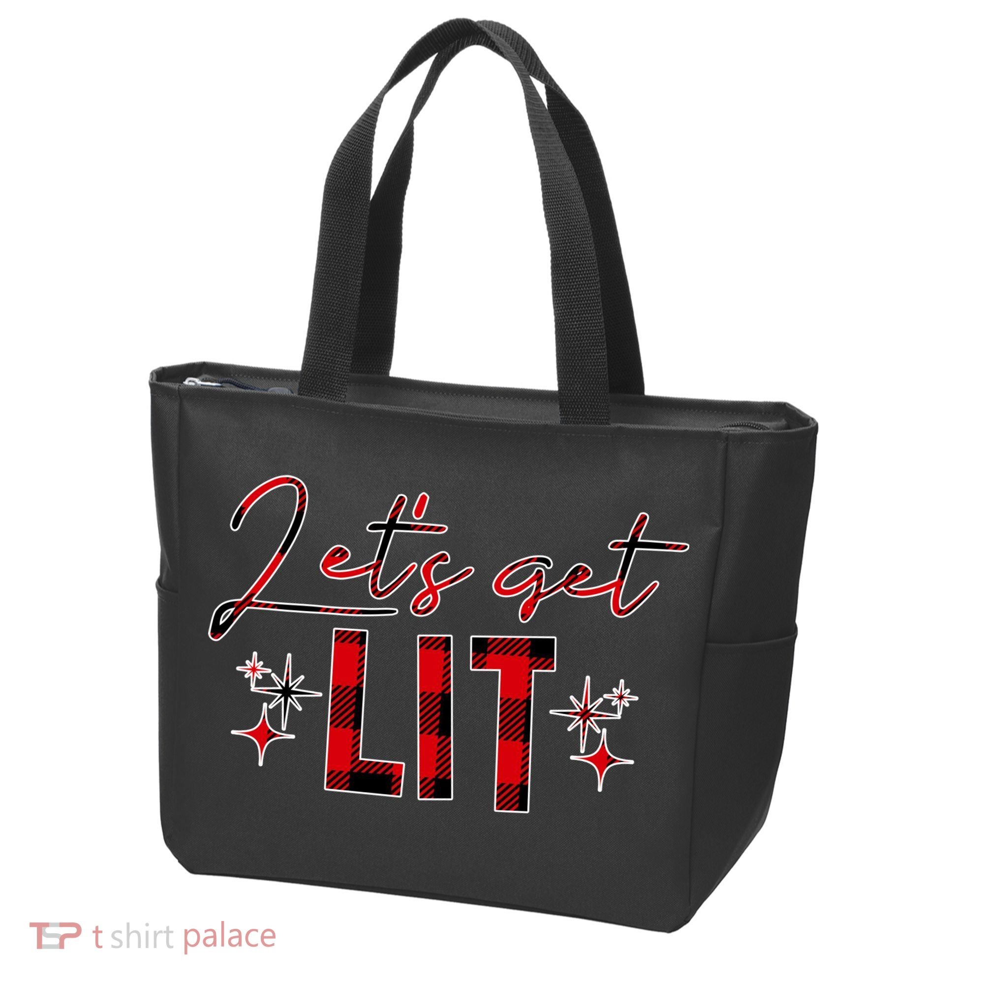 Lets Get Lit Christmas Holiday Party Tote Bag