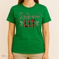 Lets Get Lit Christmas Holiday Party T-Shirt thumb 4