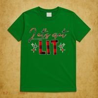 Lets Get Lit Christmas Holiday Party T-Shirt thumb 5