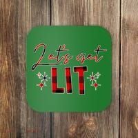 Lets Get Lit Christmas Holiday Party Coaster thumb 0