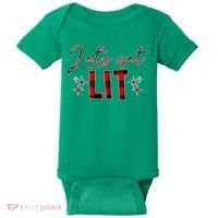 Lets Get Lit Christmas Holiday Party Baby Bodysuit thumb 0