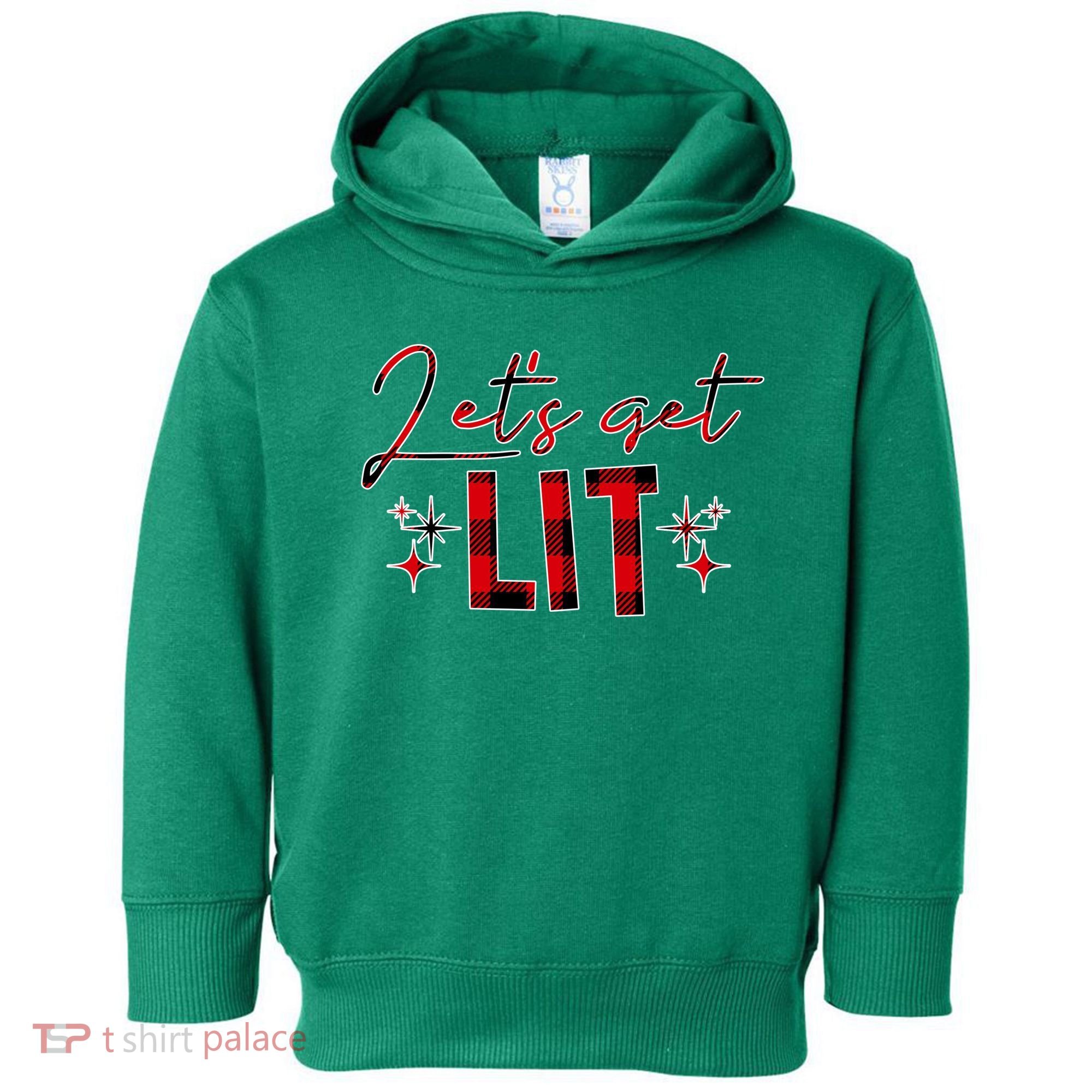 Lets Get Lit Christmas Holiday Party Toddler Hoodie