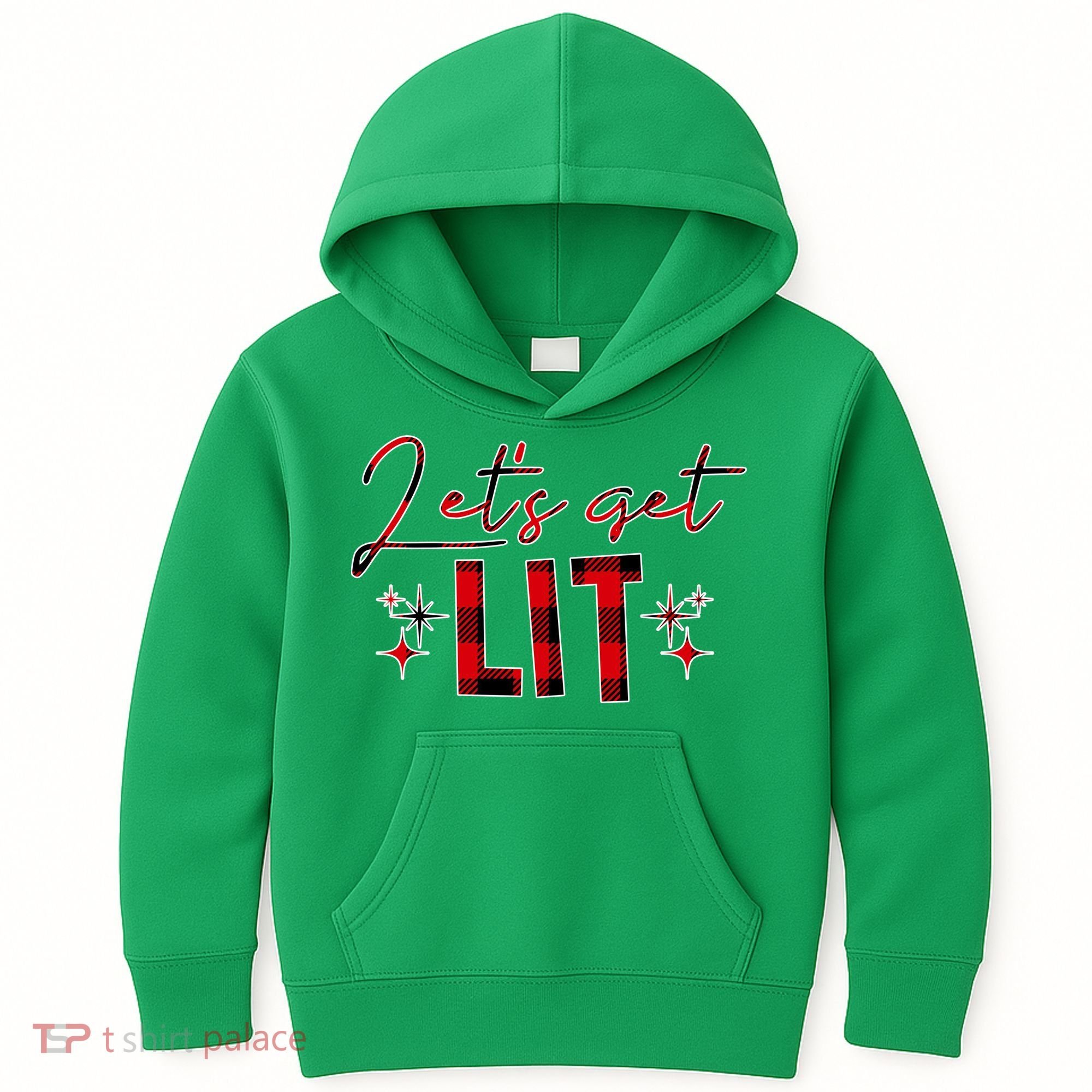 Lets Get Lit Christmas Holiday Party Kids Hoodie
