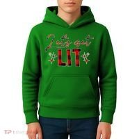 Lets Get Lit Christmas Holiday Party Kids Hoodie thumb 4