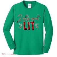 Lets Get Lit Christmas Holiday Party Kids Long Sleeve Shirt thumb 0