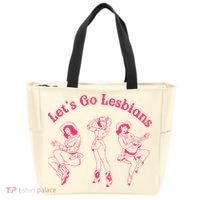 Let's Go Lesbians Subtle Lesbian Live Laugh Lesbian LGBTQ Tote Bag thumb 0