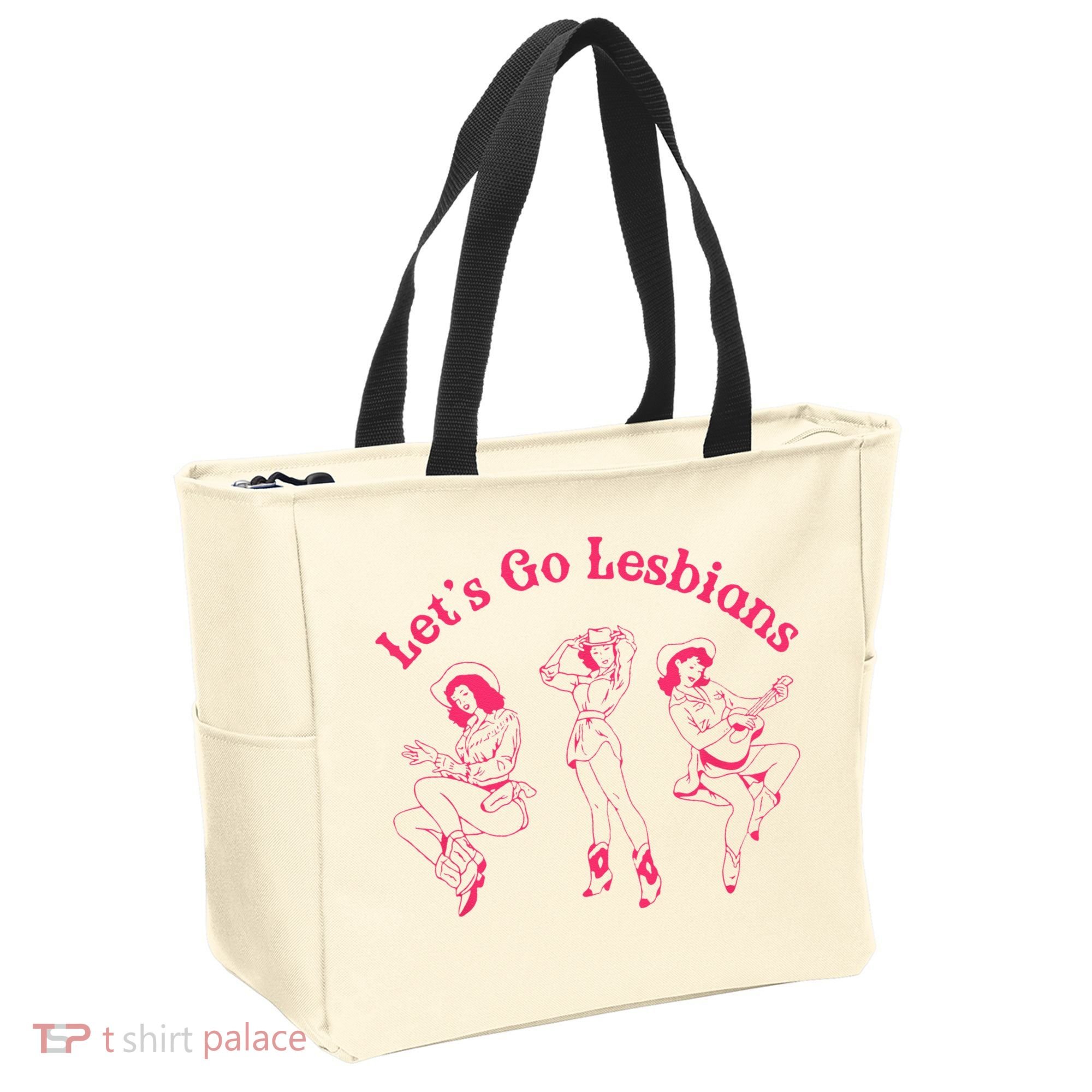 Let's Go Lesbians Subtle Lesbian Live Laugh Lesbian LGBTQ Tote Bag