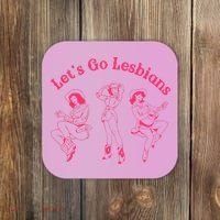Let's Go Lesbians Subtle Lesbian Live Laugh Lesbian LGBTQ Coaster thumb 0