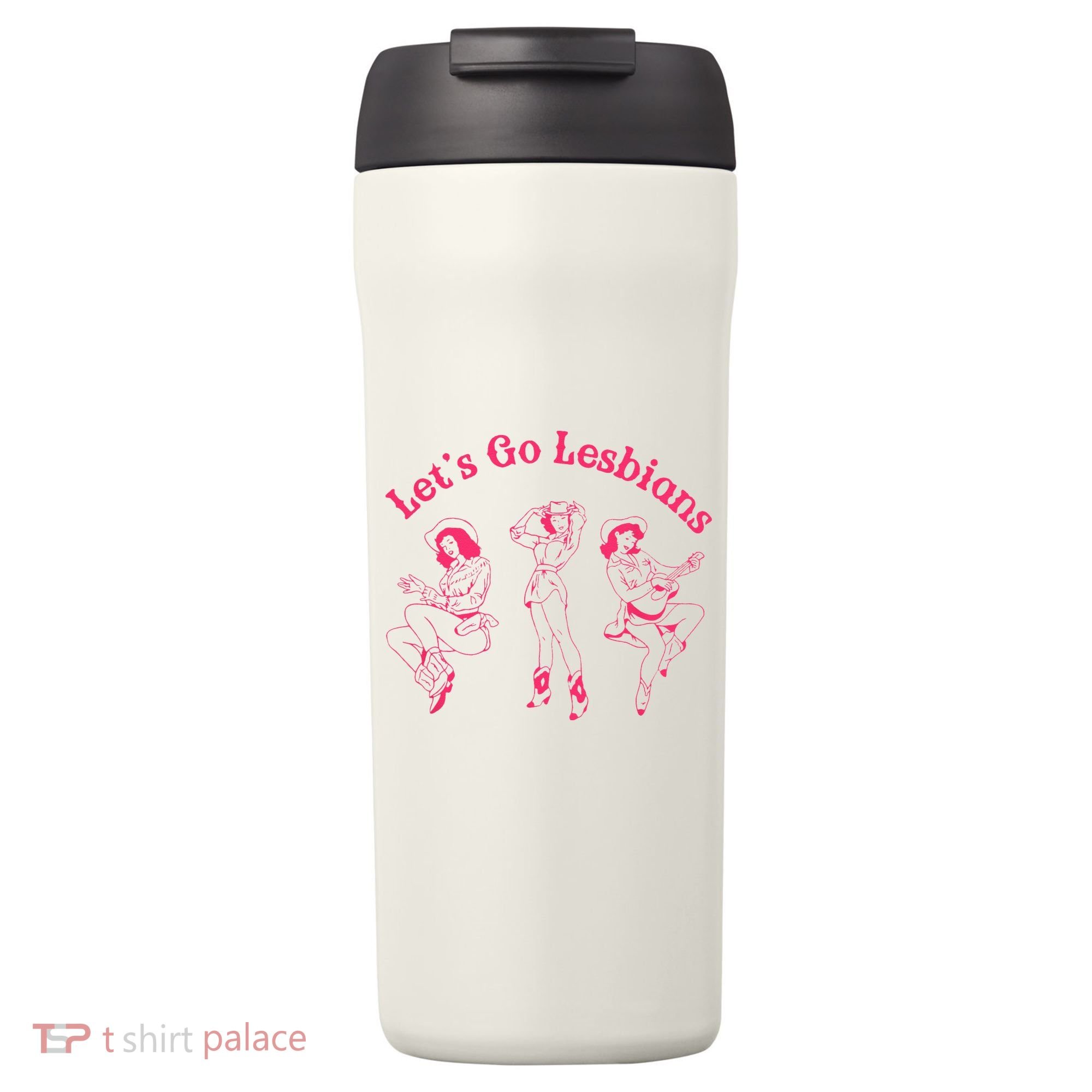 Let's Go Lesbians Subtle Lesbian Live Laugh Lesbian LGBTQ 24oz Duet Stainless Steel Tumbler