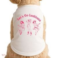 Let's Go Lesbians Subtle Lesbian Live Laugh Lesbian LGBTQ Doggie Tank thumb 0